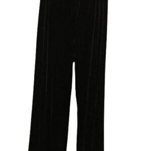 Chicos Velour Solid Black Pull On Track Pants 3466-1